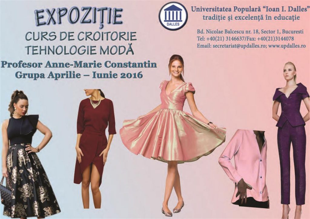 Expozitie curs de croitorie tehnologie moda