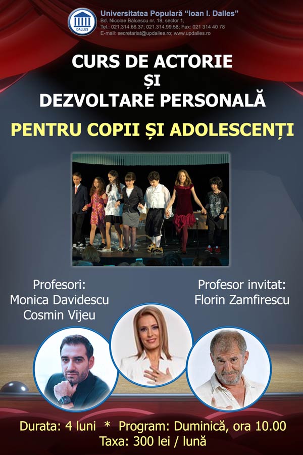 Curs de actorie și dezvoltare personală pentru copii și adolescenți