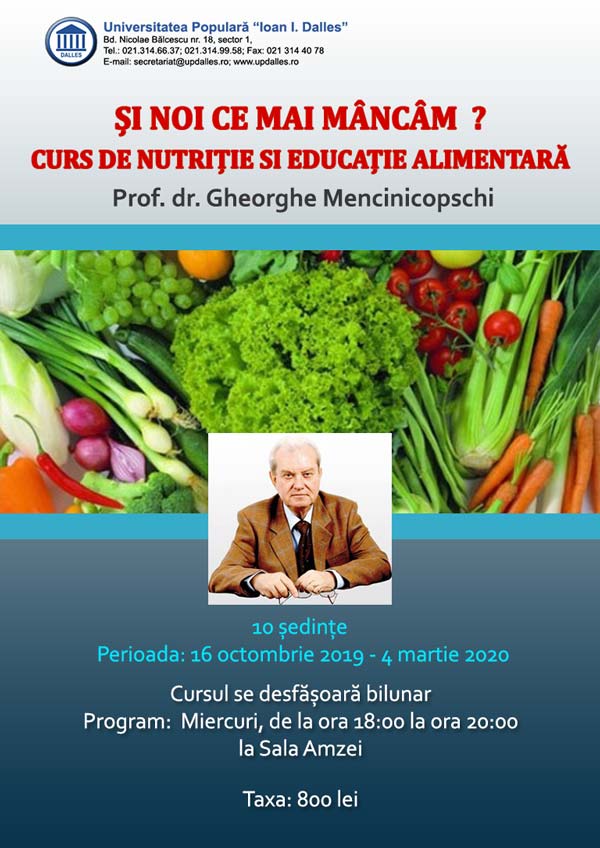 Curs de Nutriție și Educație Alimentară - Prof. dr. Gheorghe Mencinicopschi