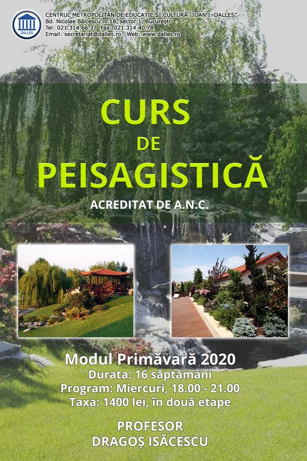 Curs de Peisagistică – Modul Primăvară 2020