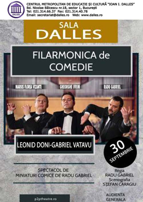 Filarmonica de Comedie - 30 septembrie 2022, la Sala Dalles