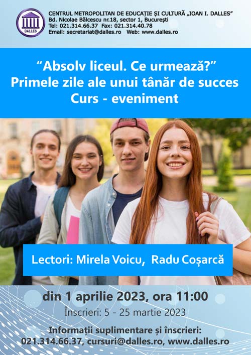 “Absolv liceul. Ce urmează?” - Primele zile ale unui tânăr de succes. Curs - eveniment.