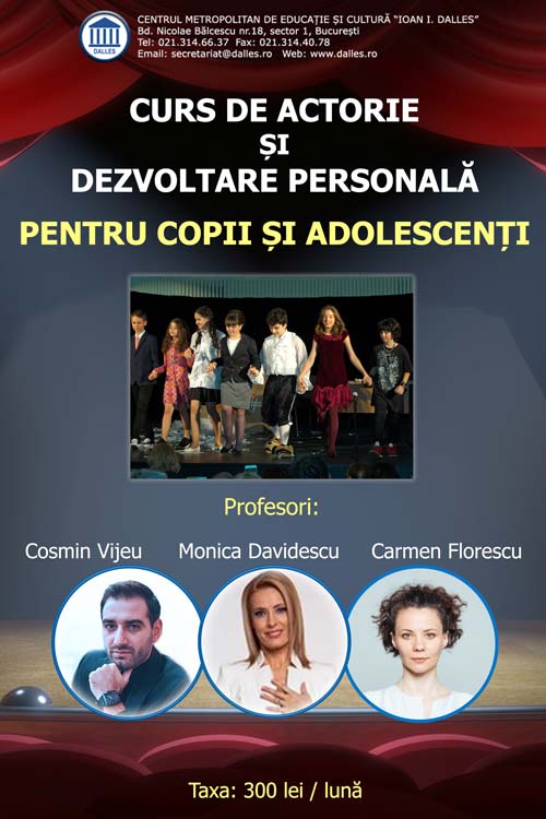 Curs de actorie și dezvoltare personală pentru copii și adolescenți