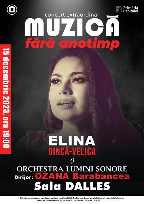 Muzică fără anotimp - Concert Extraordinar Elina Dincă-Velica și Orchestra Lumini Sonore