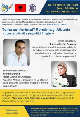 <span class="entry-title-primary">România și Albania – o punte culturală și geopolitică în regiune</span> <span class="entry-subtitle">18.04.2024, ora 18.00</span>