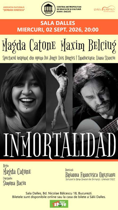 INMORTALIDAD – teatru poetic cu Magda Catone & Maxim Belciug